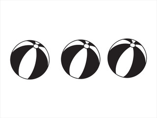 Beach ball icons vector silhouette glyph and thin line designs in playful summer style for travel, vacation, and leisure themes © Smart Craft SVG