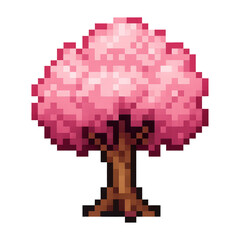 Fototapeta premium PNG Pixelated pink cherry blossom tree