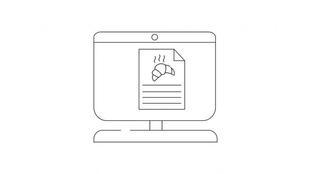 Croissant Recipe on Computer Screen - Digital Baking Guide.