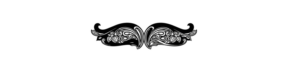Fototapeta premium Decorative ornamental floral design element on black background
