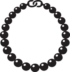 Obraz premium Elegant Minimalist Uniform Pearl Necklace Strand Silhouettes