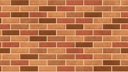 Obraz premium ドット絵 暖色のレンガ シームレス背景装飾イラスト 壁紙 ピクセル