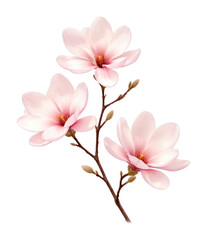 Fototapeta premium PNG Elegant pink magnolia blossoms
