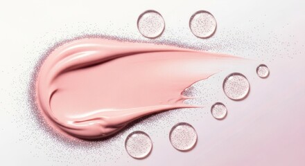 Fototapeta premium A pink and white swatch with a light pink background.