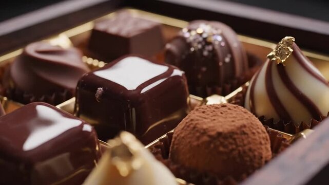 Indulge in Decadence - A Close-Up of Exquisite Chocolate Assortments.