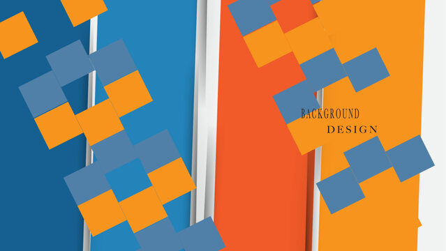 Unusual modern material design with orange and blue colors