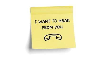 A Yellow Sticky Note With A Message And A Telephone Icon
