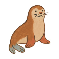 Fototapeta premium PNG Cute cartoon seal illustration