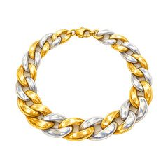 Obraz premium PNG Elegant gold silver chain illustration.