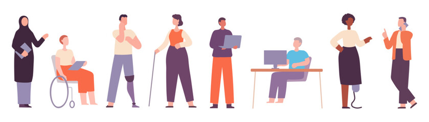 Large collection of diverse people characters. Men and women of different professions, ages and cultures in flat design