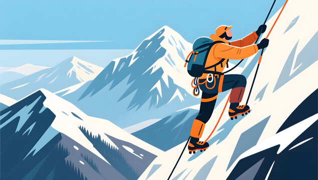 Climbing the peak to show the spirit of perseverance
