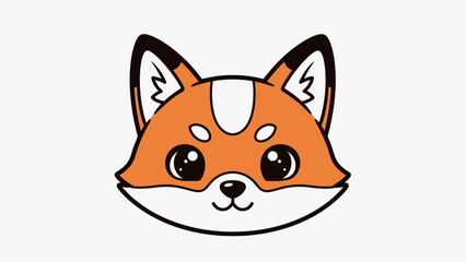 Fototapeta premium Cartoon fox head illustration playful design for various creative projects