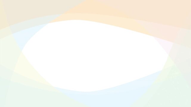淡い色の抽象的なオブジェクト。四隅から現れ消えるイラストフレーム動画。