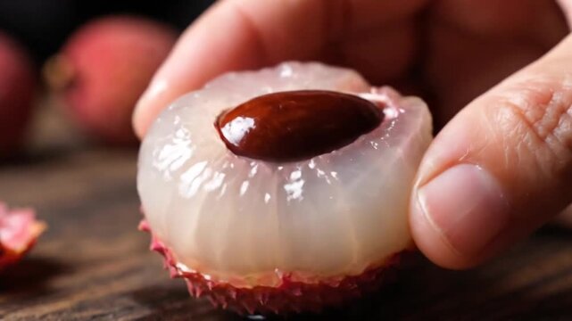 Lychee Peeling and Preparation - A Close-Up Look.