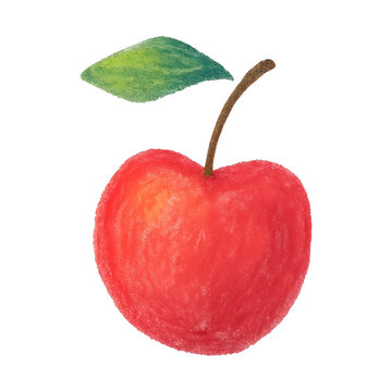 PNG Vibrant hand-drawn apple illustration.
