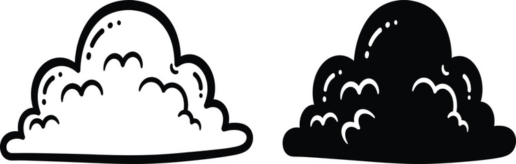 Black and white illustration of two piles of sand or snow © Creative AlAmin 2.0