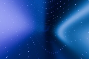 Obraz premium A dark blue background with a gradient of light blue and purple hues, featuring a tunnel-like effect created by rows of small dots and streaks of light