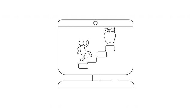 Climbing Stairs to Success - A Conceptual Computer Illustration.