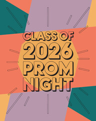 Class of 2026 Prom Night text graphic vector © MdMezbahul