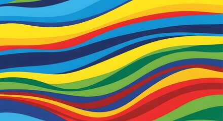 Obraz premium Vibrant Abstract Wavy Lines Background with Bright Colorful Stripes.