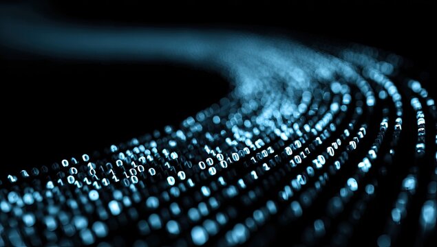 Abstract Digital Data Stream Flowing Through Network Connections.
