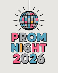 Disco ball and prom night text graphic light reflection © MdMezbahul