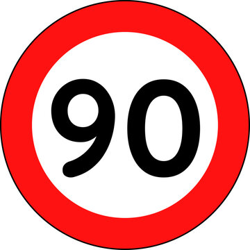 Speed Limit 90 Traffic Sign