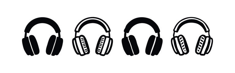 Fototapeta premium Over-Ear Headphones Audio Device Icon Set