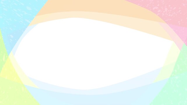 淡い色の抽象的なオブジェクト。四隅から拡大縮小するイラストフレーム動画。