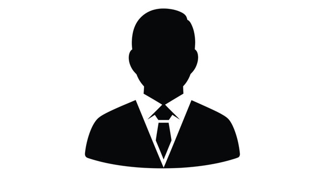 Silhouette of a man in a suit and tie representing a generic user profile