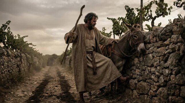 Balaam, King Balak, and the Talking Donkey, Angel Blocking the Prophet&rsquo;s Path
