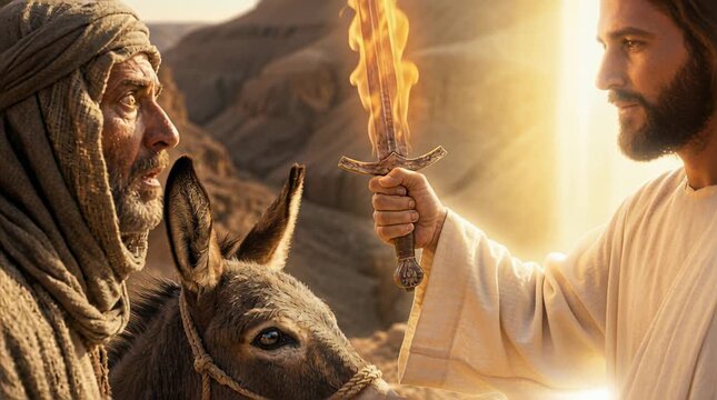 Balaam, King Balak, and the Talking Donkey, Angel Blocking the Prophet&rsquo;s Path
