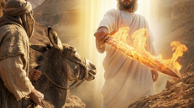 Balaam, King Balak, and the Talking Donkey, Angel Blocking the Prophet&rsquo;s Path