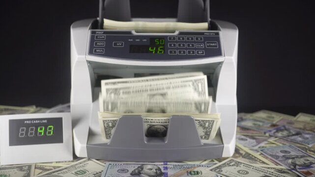 Machine For Counting And Checking The Authenticity Of Dollar Bills.