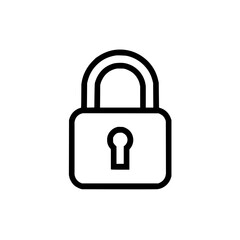 Black Padlock Icon on White Background