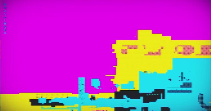 CMYK Color Palette Abstract Glitch Art Destroyed Digital Space