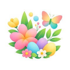 Naklejka premium PNG Colorful spring floral illustration