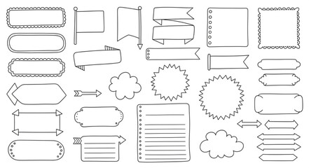 Hand-Drawn Frames and Banners - A Collection of Doodle Elements.