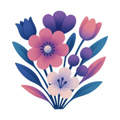 Naklejka premium PNG Colorful floral bouquet illustration