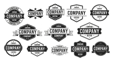 Obraz premium Collection of Vintage Company Logos and Badges for Branding.