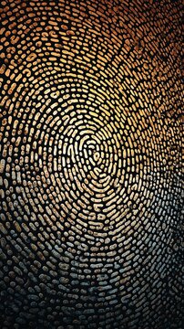 Vibrant abstract fingerprints create a circular pattern, symbolizing individuality and belonging in a modern artistic representation.