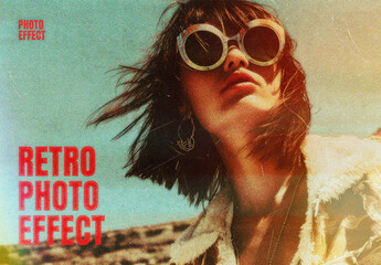 Authentic Vintage Photo Effect Mockup