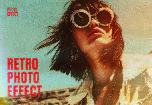 Authentic Vintage Photo Effect Mockup