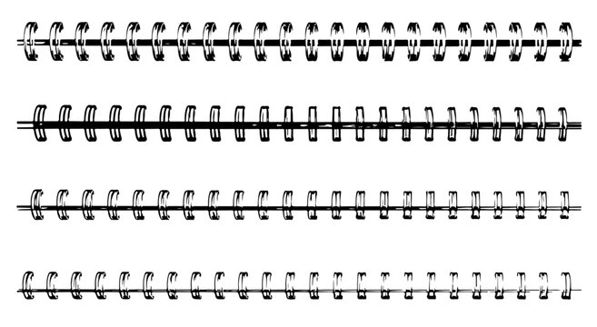 Metal Spiral Binder Springs and Notebook Wire Coil Set for Stationery Hand drawn Design