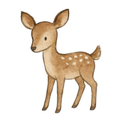Obraz premium PNG Cute watercolor fawn illustration