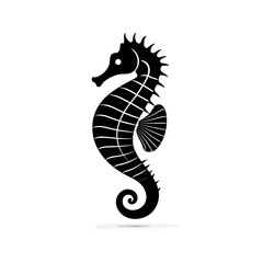 Obraz premium Seahorse Marine Wildlife Silhouette Ocean Icon
