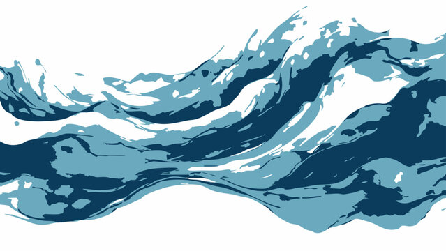 Vector dynamic portraying the fluid movement and power of water, capturing its essence in a vibrant and engaging manner.
