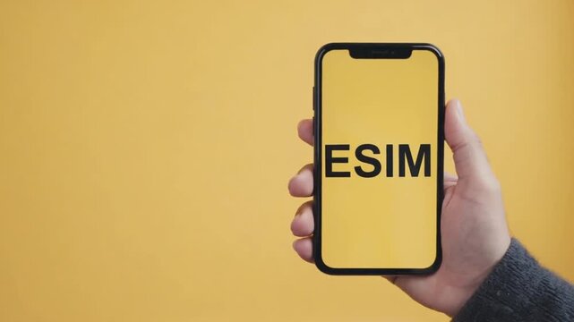 Mobile phone with an eSIM.