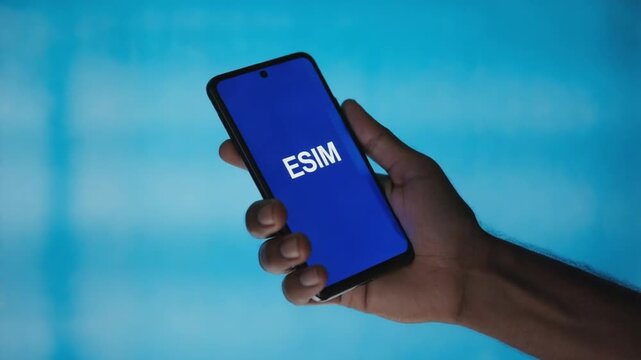 Mobile phone with an eSIM.