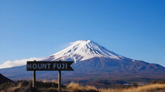Sign of "Mount Fuji".
